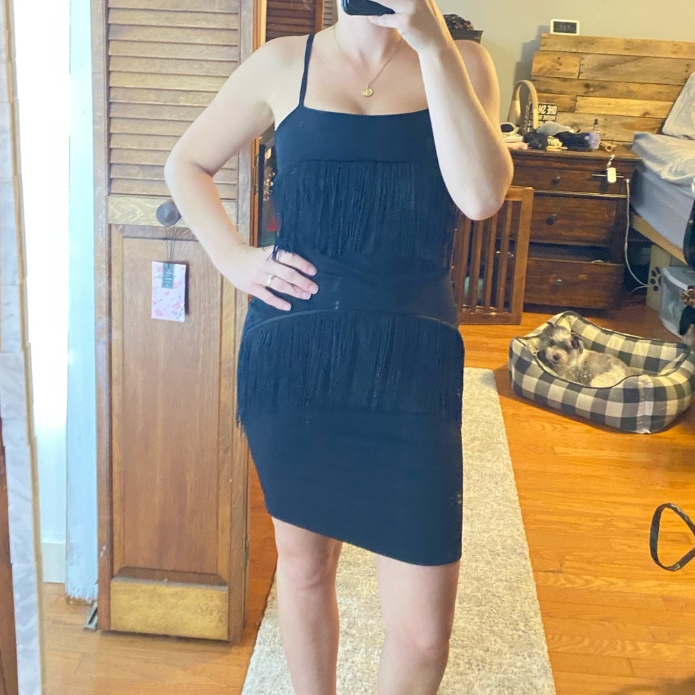 Black Fringe Dress
